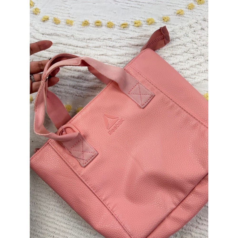 Reebok Mini Tote Bag Purse Salmon Pink Faux Leather Small Handbag - Picture 2 of 10